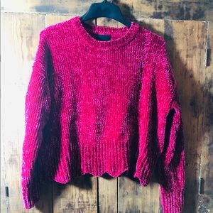 Fuzzy sweater cropped